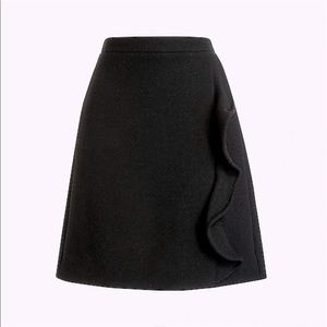 NWT J.CREW Mercantile Womens Ruffle Front Mini Skirt | Black | Size 14